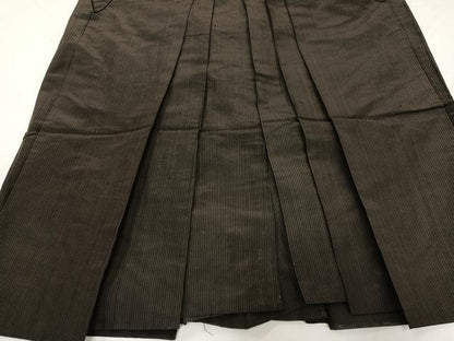 平和屋着物●男性　馬乗り袴　縞　正絹　逸品　AABI4952ph