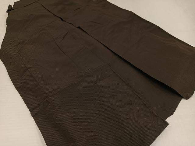 平和屋着物●男性　馬乗り袴　縞　正絹　逸品　AABI4952ph