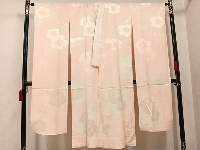 平和屋着物●振袖用長襦袢　袷　花地紋　暈し染め　正絹　逸品　AABI4953ph