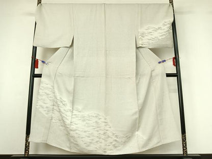 平和屋着物▽男性　訪問着　単衣　作家物　霞文　キングサイズ　正絹　逸品　AABI4963jh