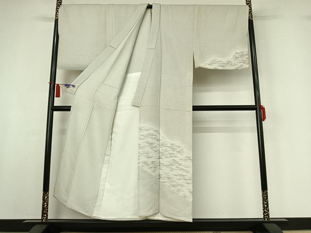 平和屋着物▽男性　訪問着　単衣　作家物　霞文　キングサイズ　正絹　逸品　AABI4963jh