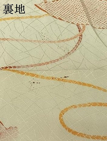 平和屋着物▽上質な小紋　単衣　舞扇文　正絹　逸品　AABI4972jh