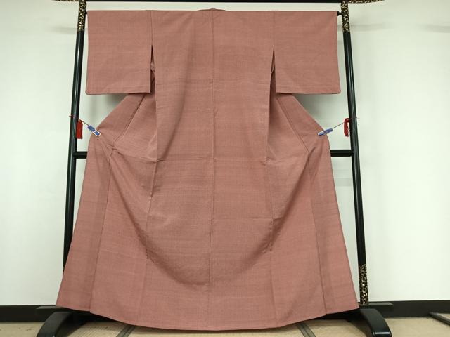平和屋着物▽本塩沢　単衣　蚊絣　正絹　逸品　AABI4976jh