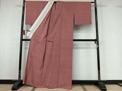 平和屋着物▽本塩沢　単衣　蚊絣　正絹　逸品　AABI4976jh