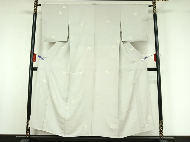 平和屋着物▽上質な小紋　単衣　松葉　金彩　正絹　逸品　AABI4985jh