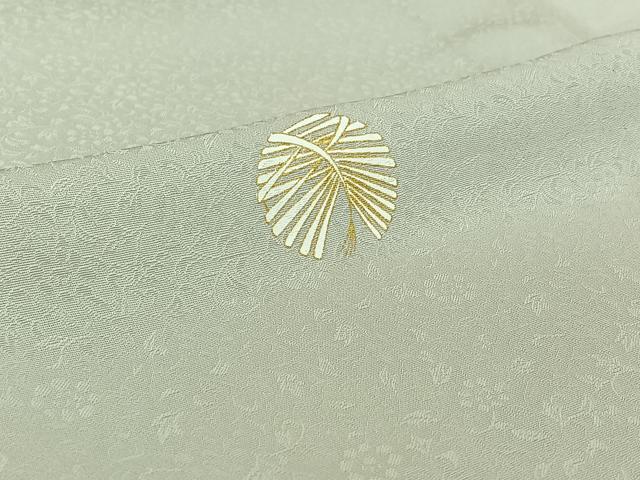 平和屋着物▽上質な小紋　単衣　松葉　金彩　正絹　逸品　AABI4985jh