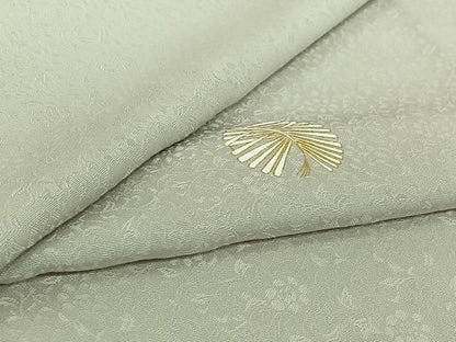 平和屋着物▽上質な小紋　単衣　松葉　金彩　正絹　逸品　AABI4985jh
