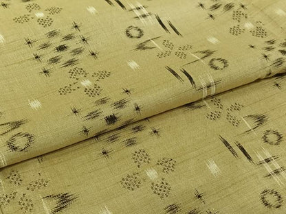 平和屋着物▽上質な紬　単衣　琉球絣　正絹　逸品　AABI4987jh