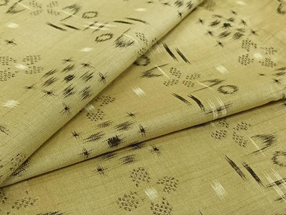 平和屋着物▽上質な紬　単衣　琉球絣　正絹　逸品　AABI4987jh