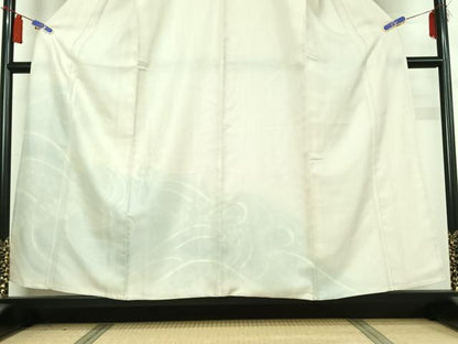 平和屋着物▽訪問着　無双　紗袷　紗×絽　流水萩文　暈し染め　金彩　正絹　逸品　AABI4988jh