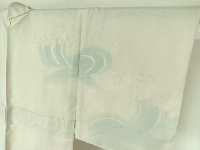 平和屋着物▽訪問着　無双　紗袷　紗×絽　流水萩文　暈し染め　金彩　正絹　逸品　AABI4988jh