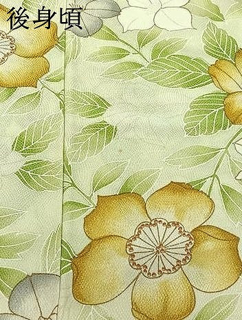 平和屋着物▽上質な小紋　単衣　草花文　正絹　逸品　AABI4990jh