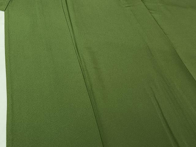 平和屋着物▽上質な色無地　単衣　柳染色　正絹　逸品　AABI4995jh