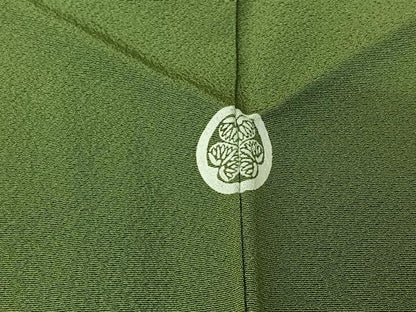 平和屋着物▽上質な色無地　単衣　柳染色　正絹　逸品　AABI4995jh