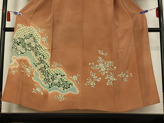 平和屋着物▽訪問着　単衣　絞り　辻が花　暈し染め　正絹　逸品　AABI4999jh