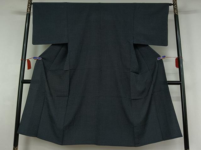 平和屋着物▽男性　紬　単衣　蚊絣　正絹　逸品　AABI5000jh