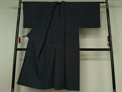 平和屋着物▽男性　紬　単衣　蚊絣　正絹　逸品　AABI5000jh