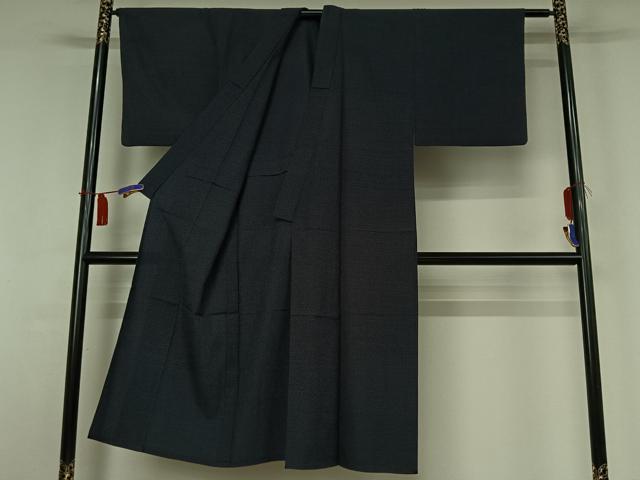 平和屋着物▽男性　紬　単衣　蚊絣　正絹　逸品　AABI5000jh