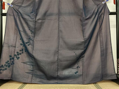平和屋着物▽訪問着　無双　紗袷　紗×絽　流水花文　正絹　逸品　AABI5001jh