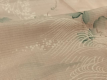 平和屋着物▽訪問着　無双　紗袷　紗×絽　流水花文　正絹　逸品　AABI5001jh