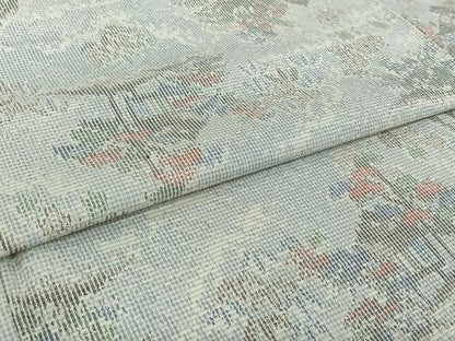 平和屋着物▽上質な紬　単衣　風景文　正絹　逸品　AABI5006jh