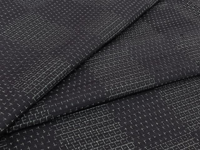 平和屋着物▽上質な紬　単衣　市松文様　正絹　逸品　AABI5017jh