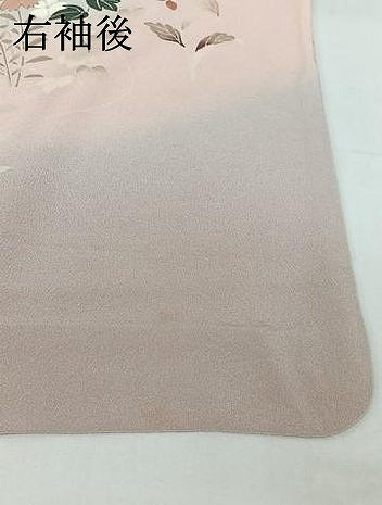平和屋着物▽訪問着　単衣　草花文　暈し染め　金彩　正絹　逸品　AABI5018jh