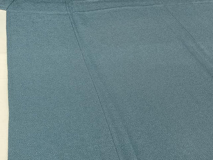 平和屋着物▽上質な色無地　単衣　紺鼠色　鬼しぼ縮緬　正絹　逸品　AABI5021jh