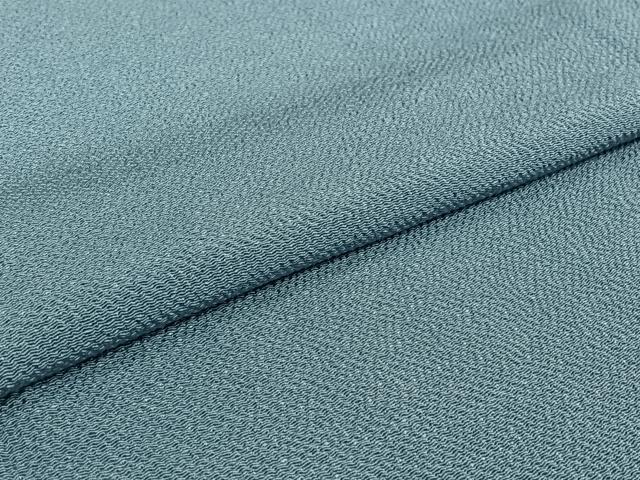 平和屋着物▽上質な色無地　単衣　紺鼠色　鬼しぼ縮緬　正絹　逸品　AABI5021jh