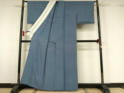 平和屋着物▽上質な色無地　単衣　薄花色　正絹　逸品　AABI5022jh