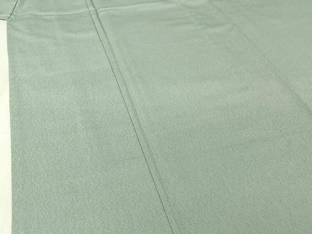 平和屋着物▽本塩沢　単衣　秘色色　正絹　逸品　AABI5023jh