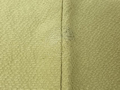平和屋着物▽上質な色無地　単衣　抹茶色　正絹　逸品　AABI5027jh