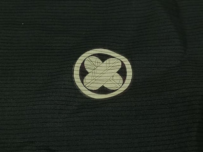 平和屋着物▽男性　羽織　黒紋付　暗黒色　正絹　逸品　AABI5030jh