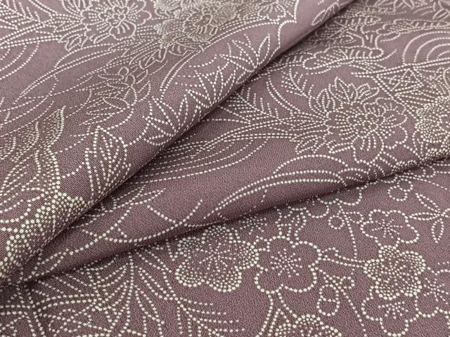 平和屋着物▽上質な小紋　単衣　風景花文　正絹　逸品　AABI5032jh