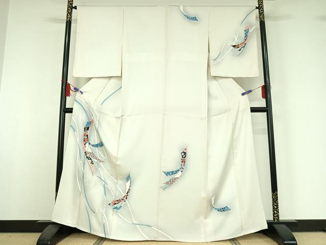平和屋着物▽訪問着　単衣　束ね熨斗花文　暈し染め　金彩　正絹　逸品　AABI5037jh