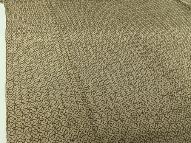 平和屋着物▽上質な小紋　単衣　唐草文　正絹　逸品　AABI5041jh