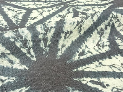 平和屋着物▽上質な紬　単衣　絞り　麻の葉文様　正絹　逸品　AABI5045jh