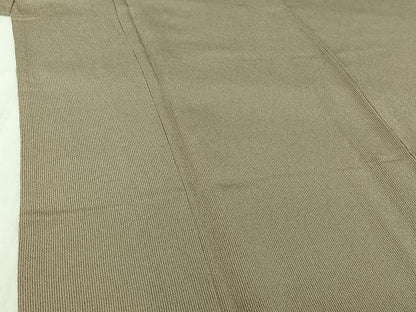 平和屋着物▽江戸小紋　単衣　万筋　浅黄色×枯茶色　ロング丈　正絹　逸品　AABI5050jh