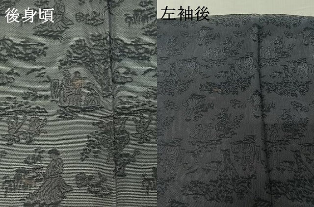 平和屋着物▽道行コート　スリーシーズン　春夏秋　塵除け　人物風景文　正絹　逸品　AABI5051jh