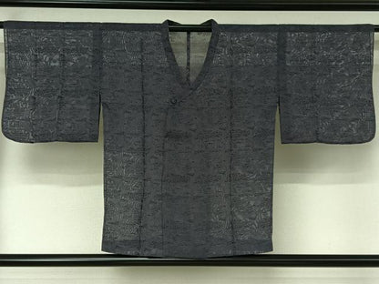 平和屋着物▽道行コート　スリーシーズン　春夏秋　塵除け　人物風景文　正絹　逸品　AABI5051jh