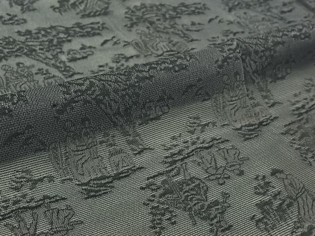 平和屋着物▽道行コート　スリーシーズン　春夏秋　塵除け　人物風景文　正絹　逸品　AABI5051jh