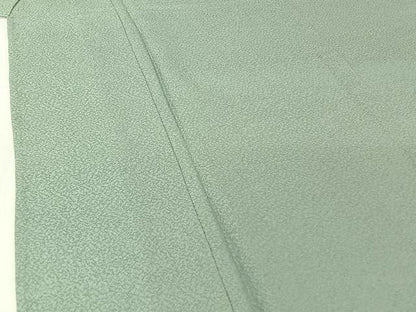平和屋着物▽上質な色無地　単衣　錆青磁色　正絹　逸品　AABI5052jh