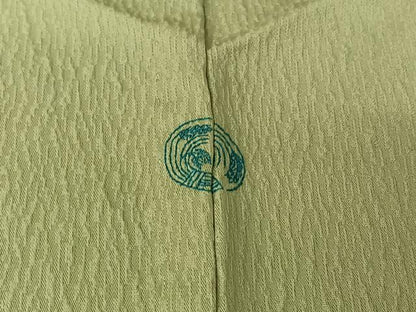 平和屋着物▽上質な色無地　単衣　若葉色　正絹　逸品　AABI5054jh