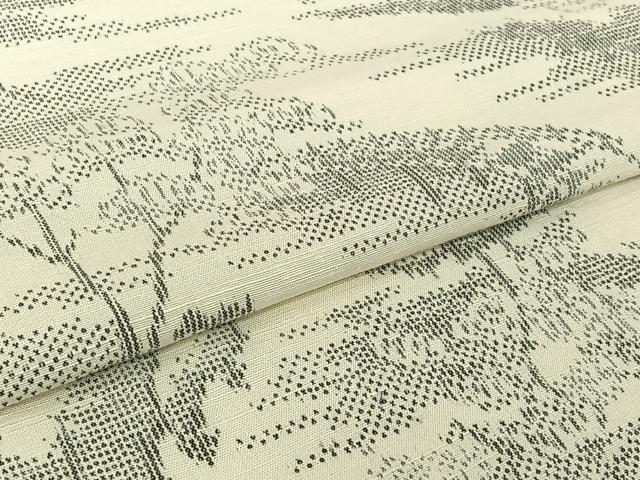 平和屋着物▽上質な紬　単衣　風景文　正絹　逸品　AABI5058jh