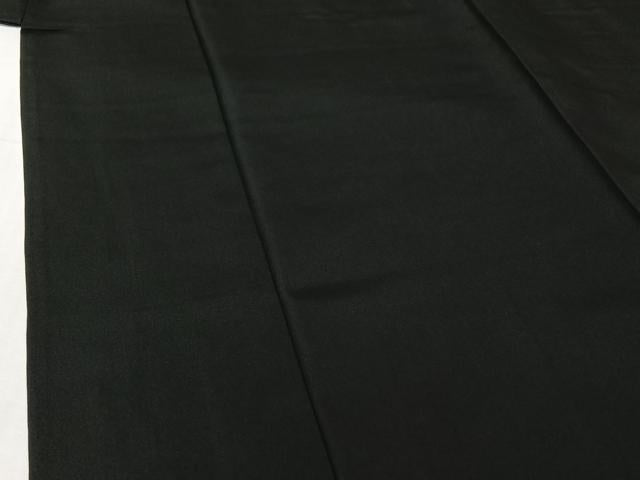 平和屋着物▽男性　黒紋付　単衣　羽織セット　暗黒色　正絹　逸品　AABI5060jh