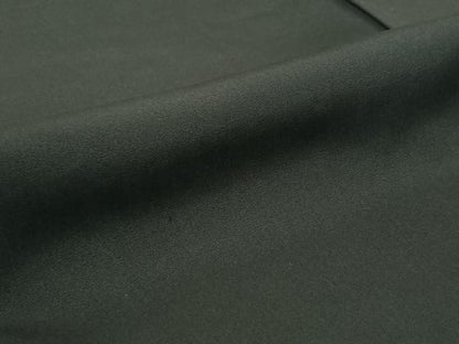 平和屋着物▽男性　黒紋付　単衣　羽織セット　暗黒色　正絹　逸品　AABI5060jh