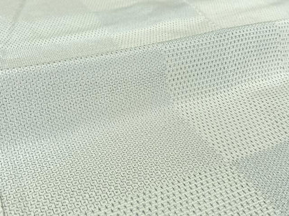 平和屋着物▽本塩沢　単衣　やまだ織　110亀甲　横段文　証紙付き　正絹　逸品　AABI5063jh