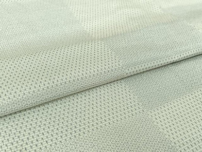 平和屋着物▽本塩沢　単衣　やまだ織　110亀甲　横段文　証紙付き　正絹　逸品　AABI5063jh