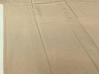 平和屋着物▽上質な色無地　単衣　肌色　反端付き　正絹　逸品　AABI5067jh