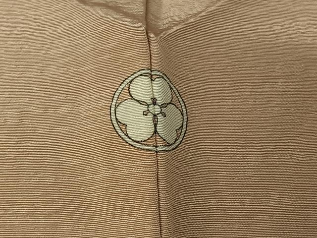 平和屋着物▽上質な色無地　単衣　肌色　反端付き　正絹　逸品　AABI5067jh